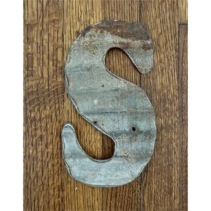 Vintage Wavy Metal Letter S
